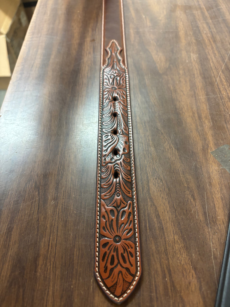 CL1036202-38 Belt Men's Ariat Leather -  Floral Emboss - Brwn