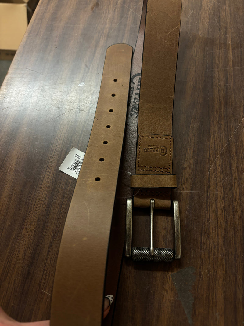 CL22224BE6-34-Brown Belt Mens Chippewa w/Logo Tab