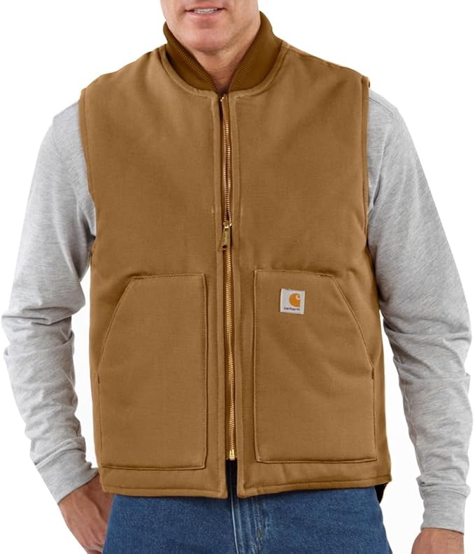 CL106676-Brown Vest Carhartt Mens Iconic Firm Duck