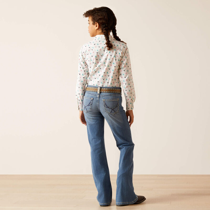 CL10048278-Regular Jeans Girls Ariat Mid Rise Boot Cut