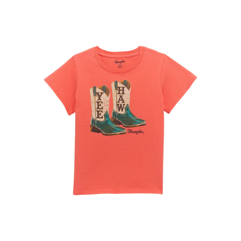 CL112375325  Wrangler Girls Tshirt w/ Cowboy Boots
