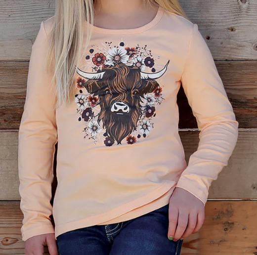 CLCTK8870002-L Girls Cruel Girl -L/S Shirt-Highland-Peach