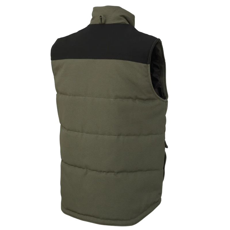 CLWV081-L-Olive Vest Tough Duck Woodsman