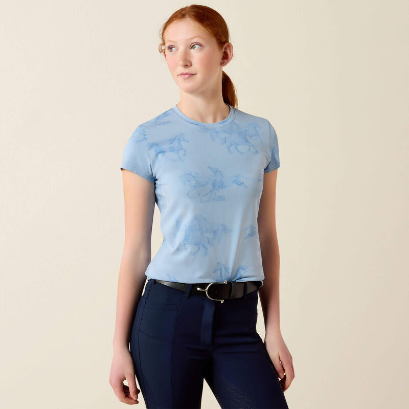 CL10071344 Ariat Girls Horse Tshirt- Blue