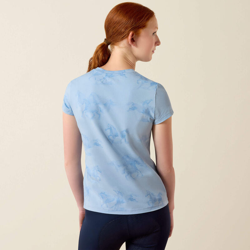 CL10071344 Ariat Girls Horse Tshirt- Blue