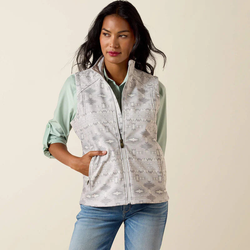 CL10071240 Ariat Ladies Pepper Southwest Vest- White