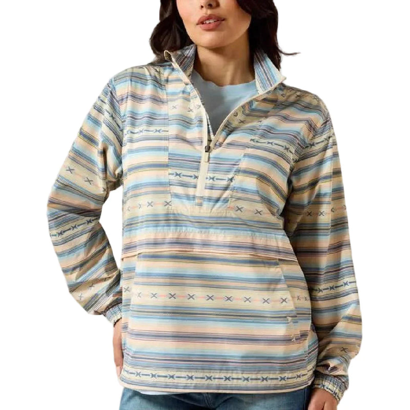 CL10071266 Ariat Ladies Whisper Pullover Jacket- Sunset Serape Stripe
