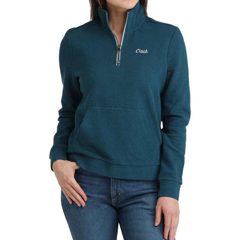 CLMAK9924001 Cinch Ladies 1/4 Zip- Teal