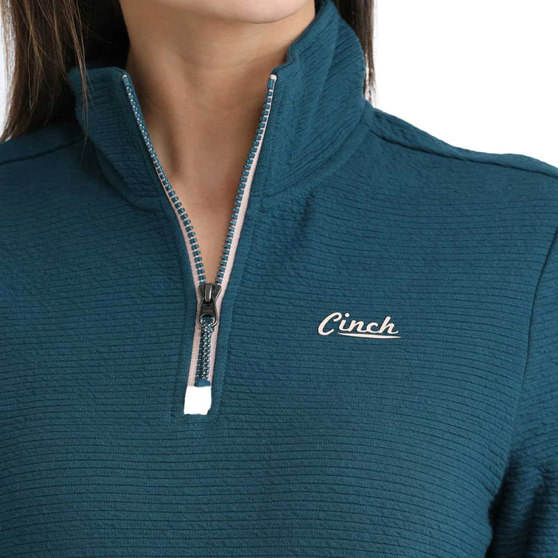 CLMAK9924001 Cinch Ladies 1/4 Zip- Teal