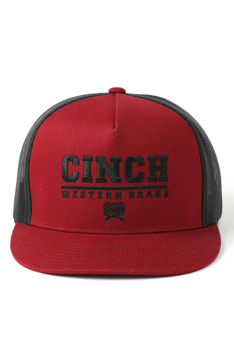 CLMCC0600612 Ball Cap Cinch Flat Brim Red/Black