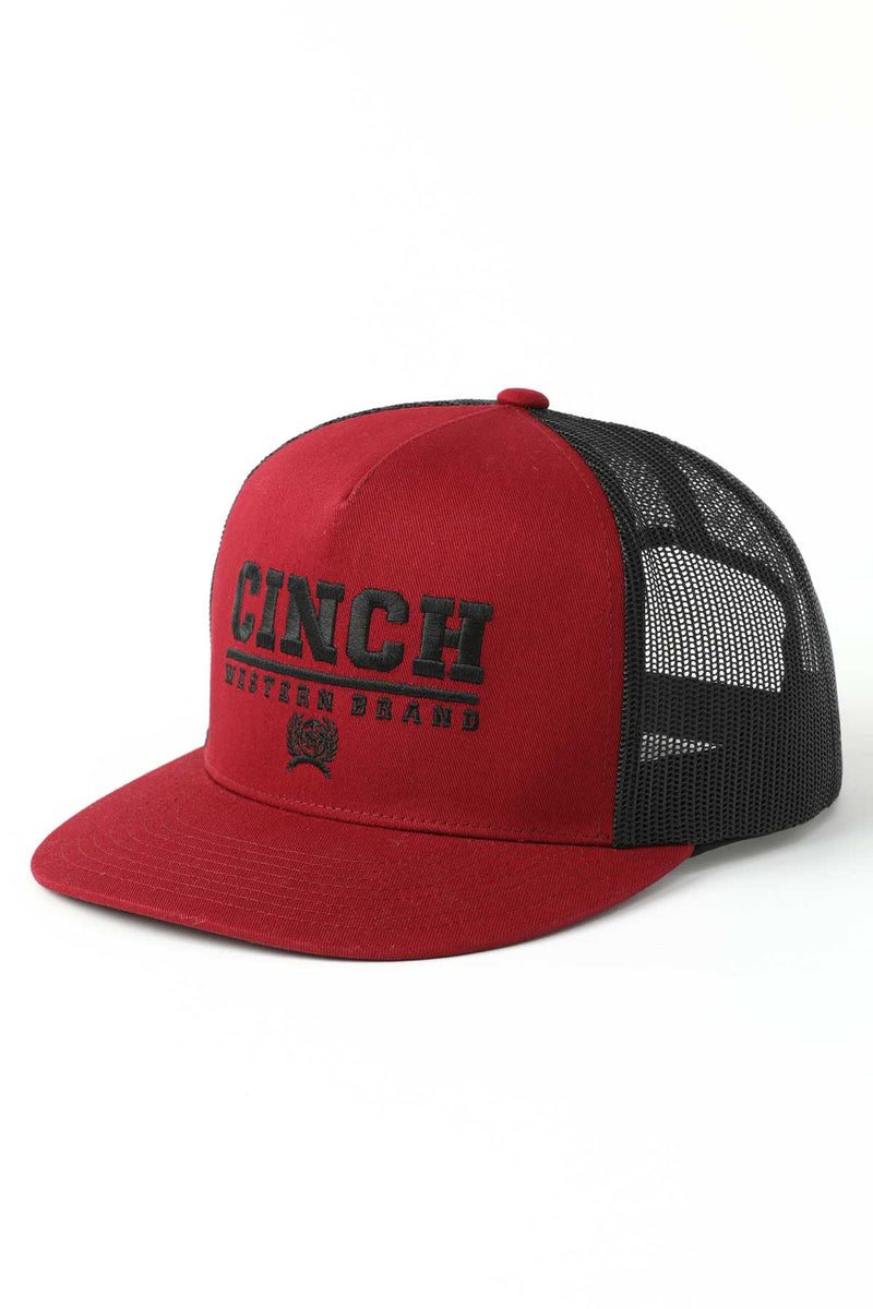 CLMCC0600612 Ball Cap Cinch Flat Brim Red/Black
