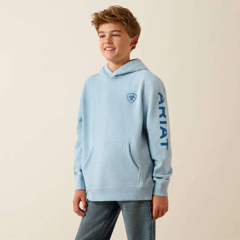 CL10071456 Ariat Boys Logo Hoodie- Baby Blue