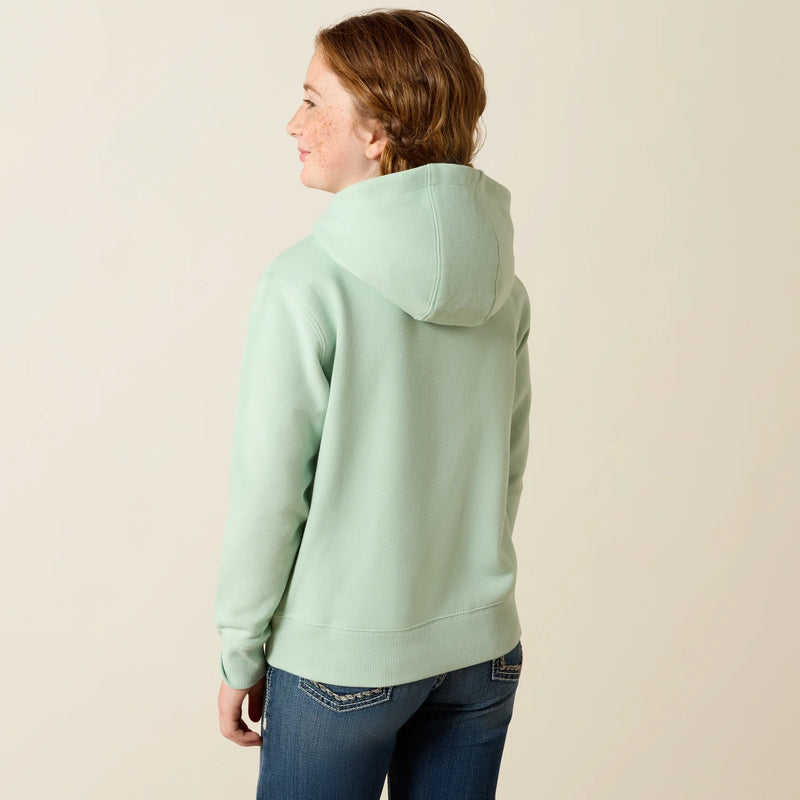 CL10071170 Ariat Girls Make Your Own Luck Hoodie-Silt Green