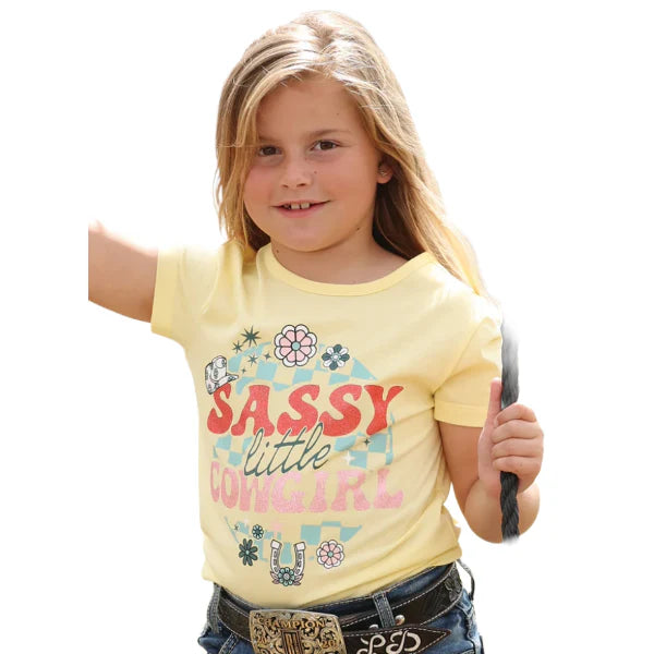 CLCTK8910007 YEL  Girls T-Shirt "Sassy Little Cowgirl"