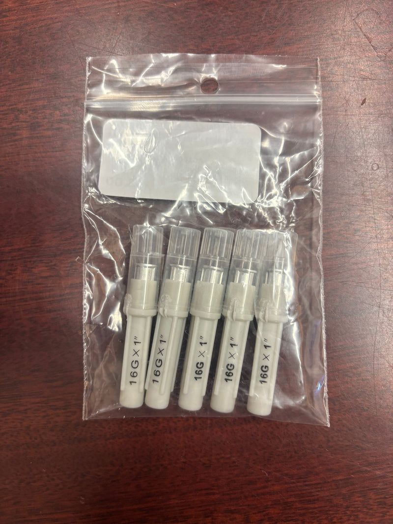 AC100474 Needle Aluminum Hub 16g x 1" 5Pk