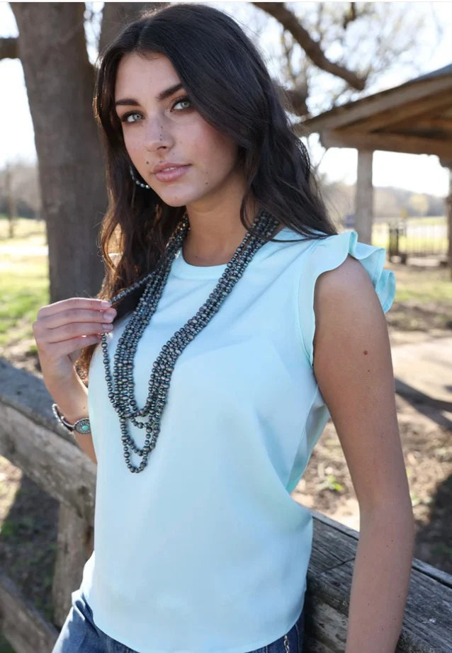 CLW7534001 LTB Ladies S/S Blouse "Ruffle Sleeve"