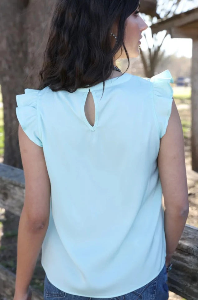 CLW7534001 LTB Ladies S/S Blouse "Ruffle Sleeve"