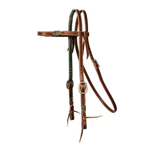 TK5244EMD Headstall Browband - 5/8" Twist Emerald/Burgandy