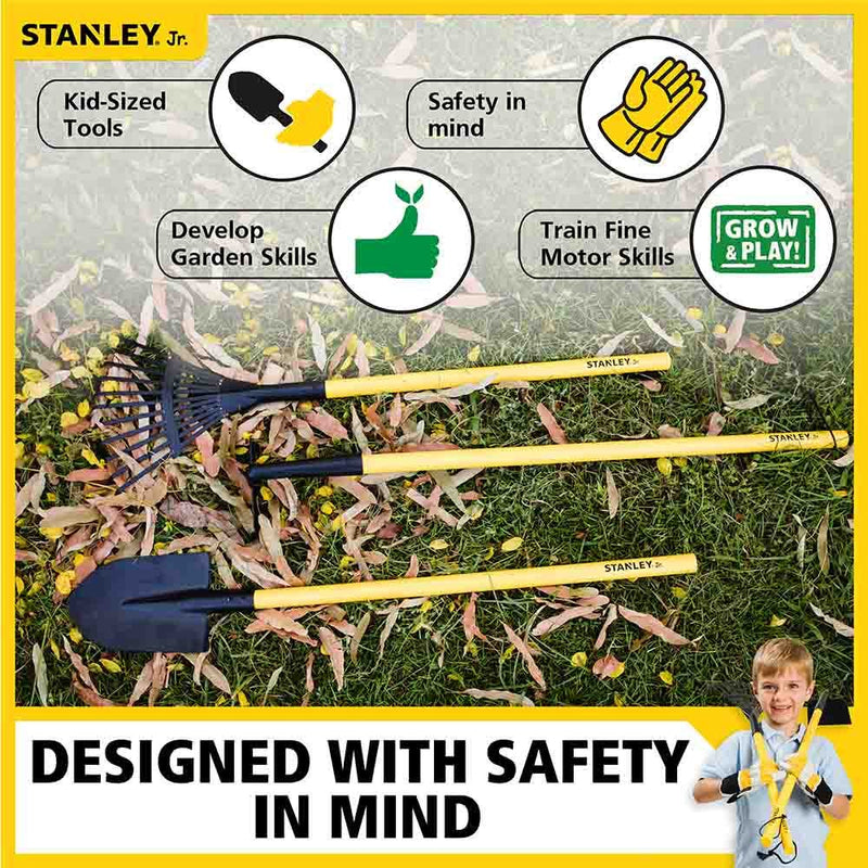 BG660-4113 Stanley Jr. 3 Pc Garden Toolset (Hoe/Rake/Shovel)
