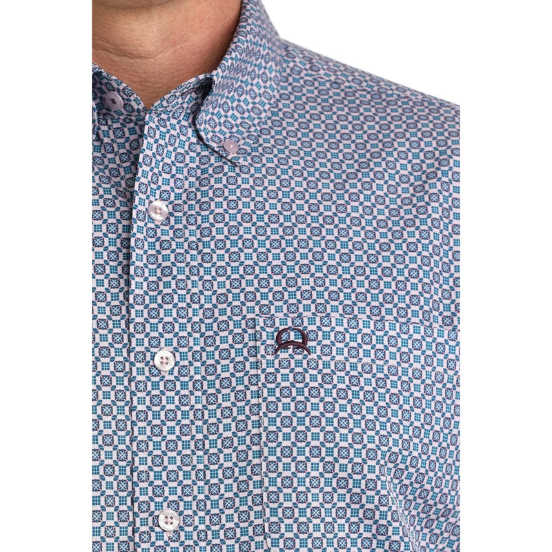CLMTW1704161 LIL Mens Cinch S/S Shirt Arenaflex Print "Lilac Print"