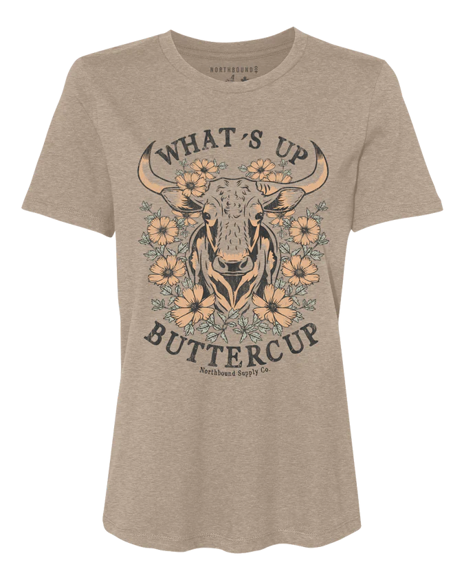 CLNB0390-M Ladies Whats Up Buttercup T-Shirt- Brown