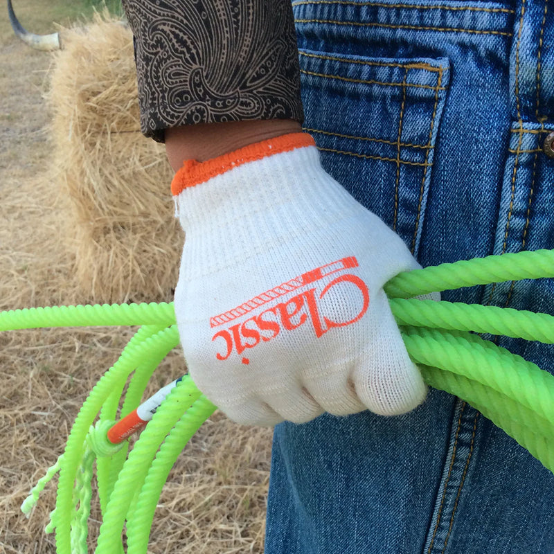 TKCGLOVE08 Classic Roping Glove (White) 12 PK