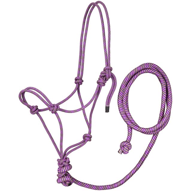 TK50-1013-Purple Halter Rope Horse Tri Colored