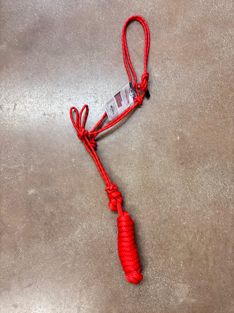 TK50-1010H-Red Halter Rope w/Lead - Horse