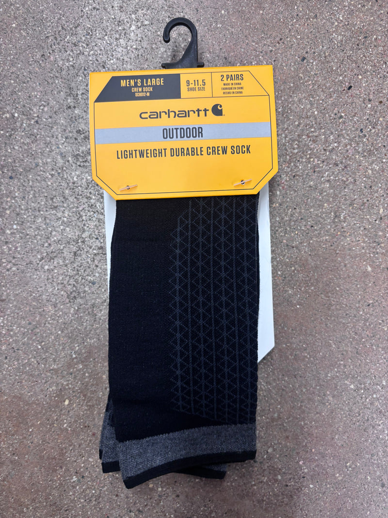 CLSC8012-Black Socks Mens- Lightweight Durable Crew