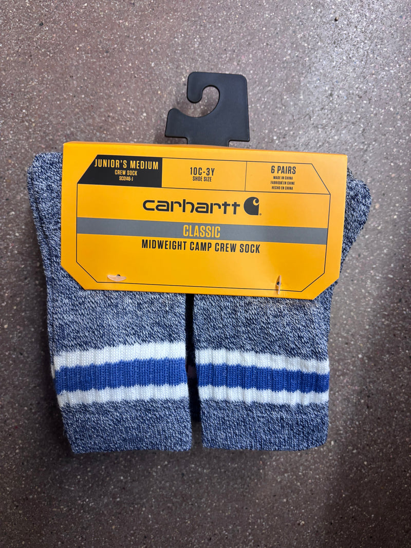 CLSC0146J-L Socks Carhartt Junior's 6 Pair- Synthetic Blend Midweight