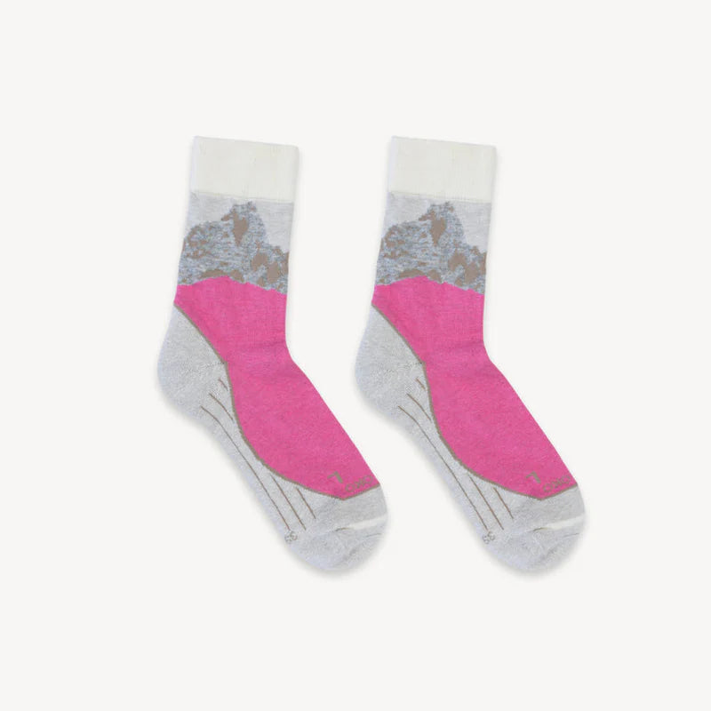 CLAMS2-S/M Alpaca Socks Mountain- Pink