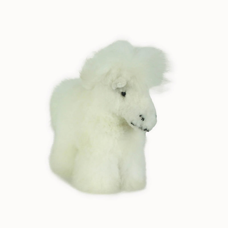 BGASTU18 Alpaca Fur Stuffed Animals- Horse 8.5"