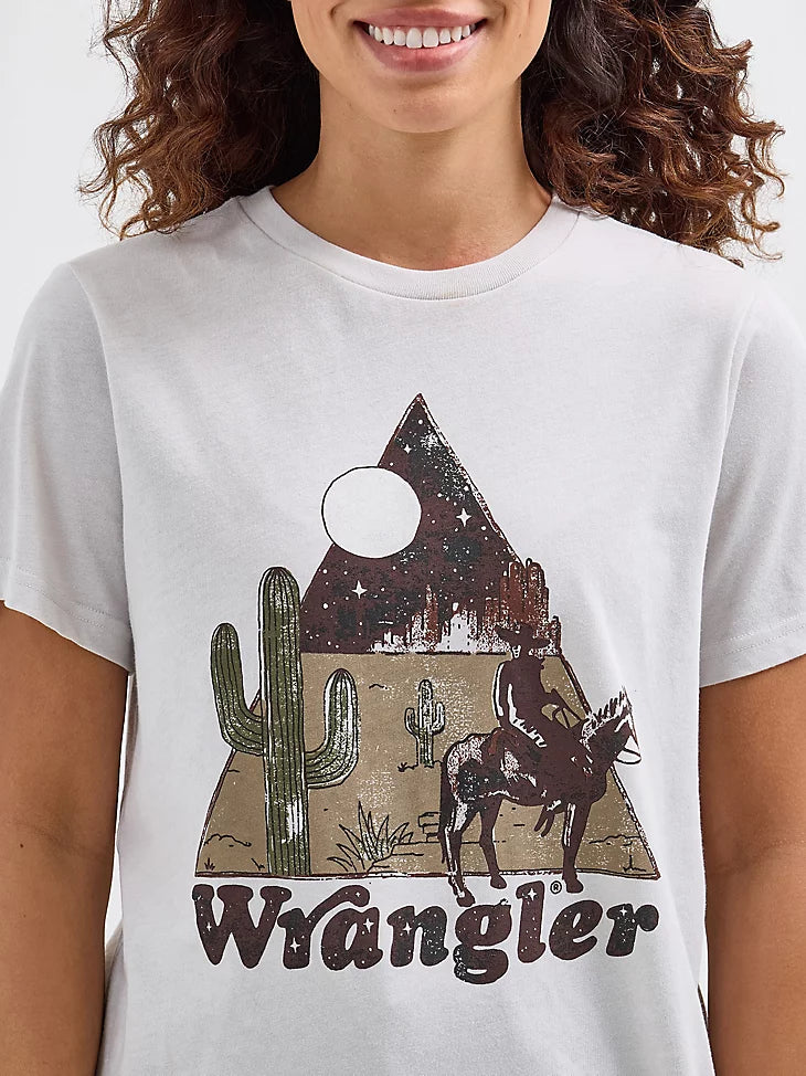 CL112339527-Tan-M Wrangler Ladies Graphic T-Shirt Desert