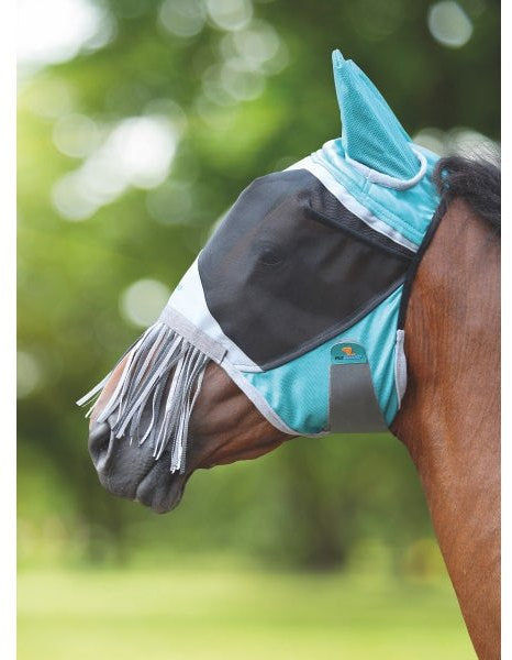 TKACC315-FULL-Green Fly Mask w/Ears & Fringe