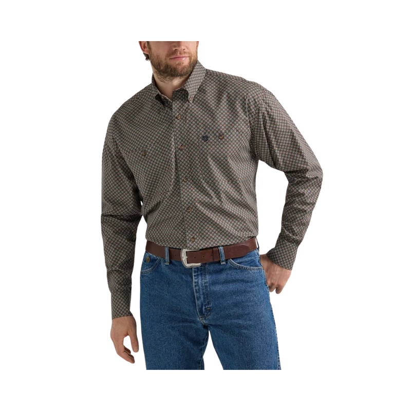 CL112352736 Wrangler Mens GS Shirt L/S Rlxd Fit - Geo Print