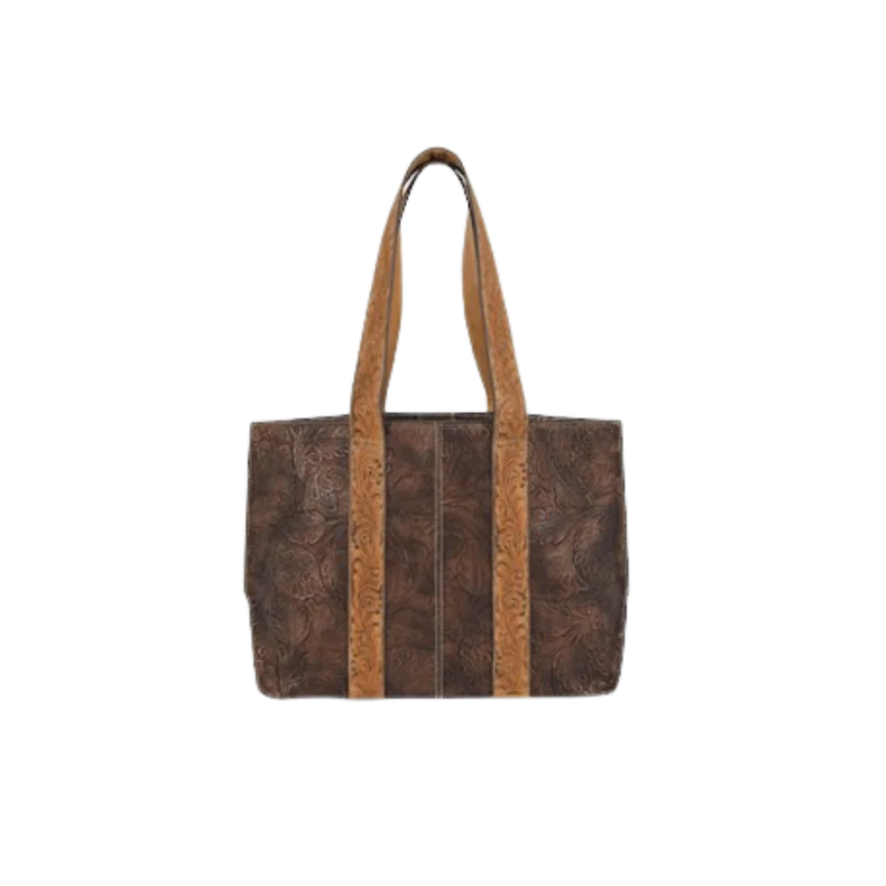BG23061751 Tony Lama Bronze Floral Tote Bag