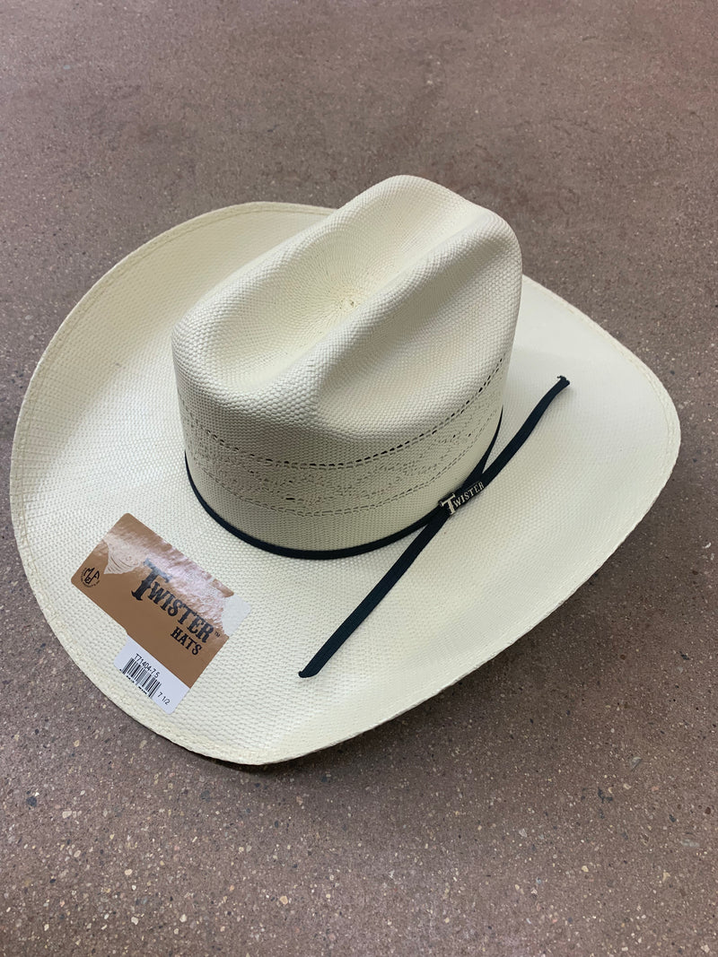 CLT71404 Cowboy Hat Straw- Twister Premium Bangora Natural