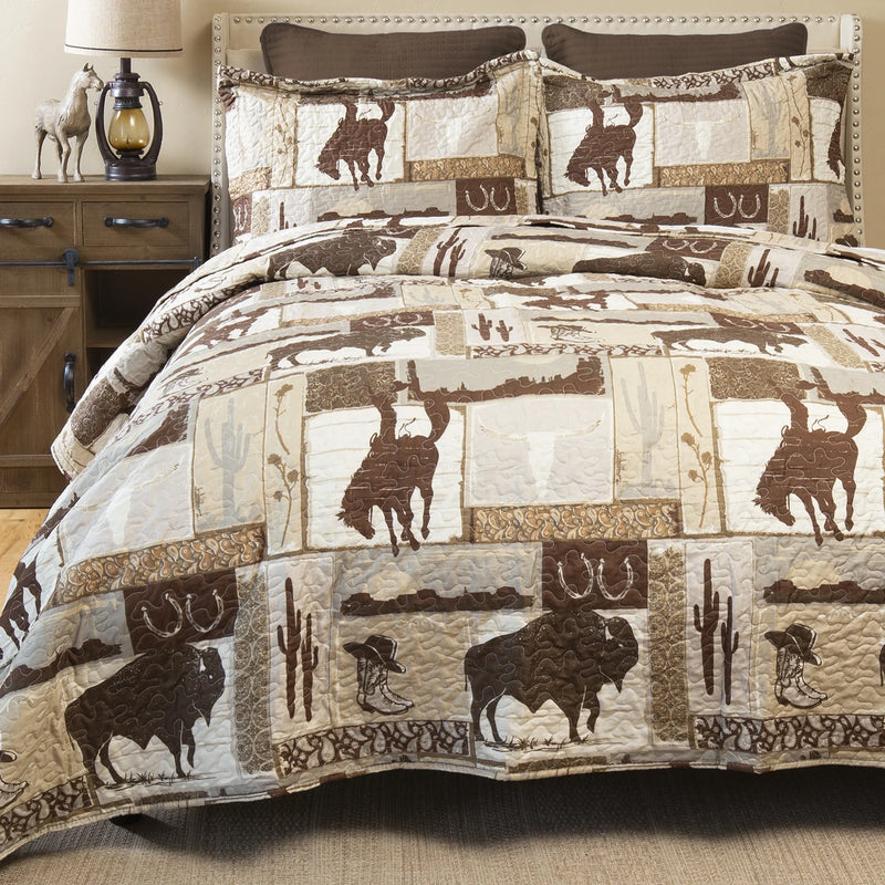 BGJW274 Wrangler Vintage Cowboy Quilt- King