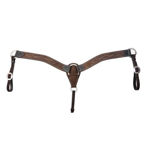 TK1165VRO-GS Breastcollar -Contoured 2" Chocolate/Rough Out Gunslinger