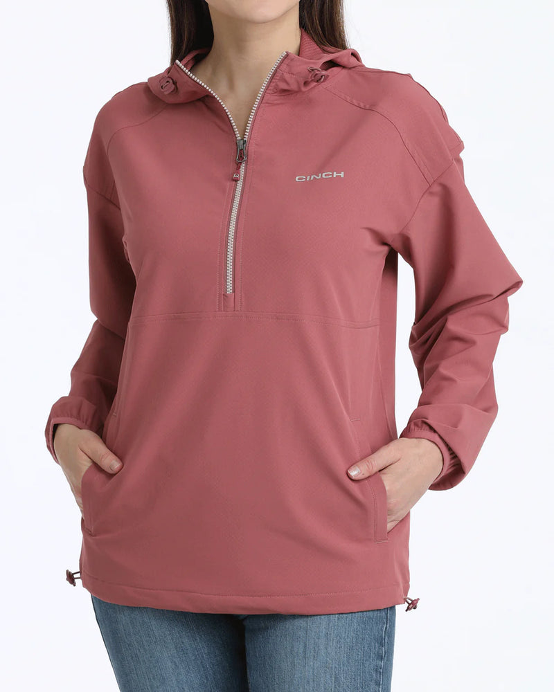 CLMAK9813002 Cinch Womens 1/4 Zip Windbreaker-Pink