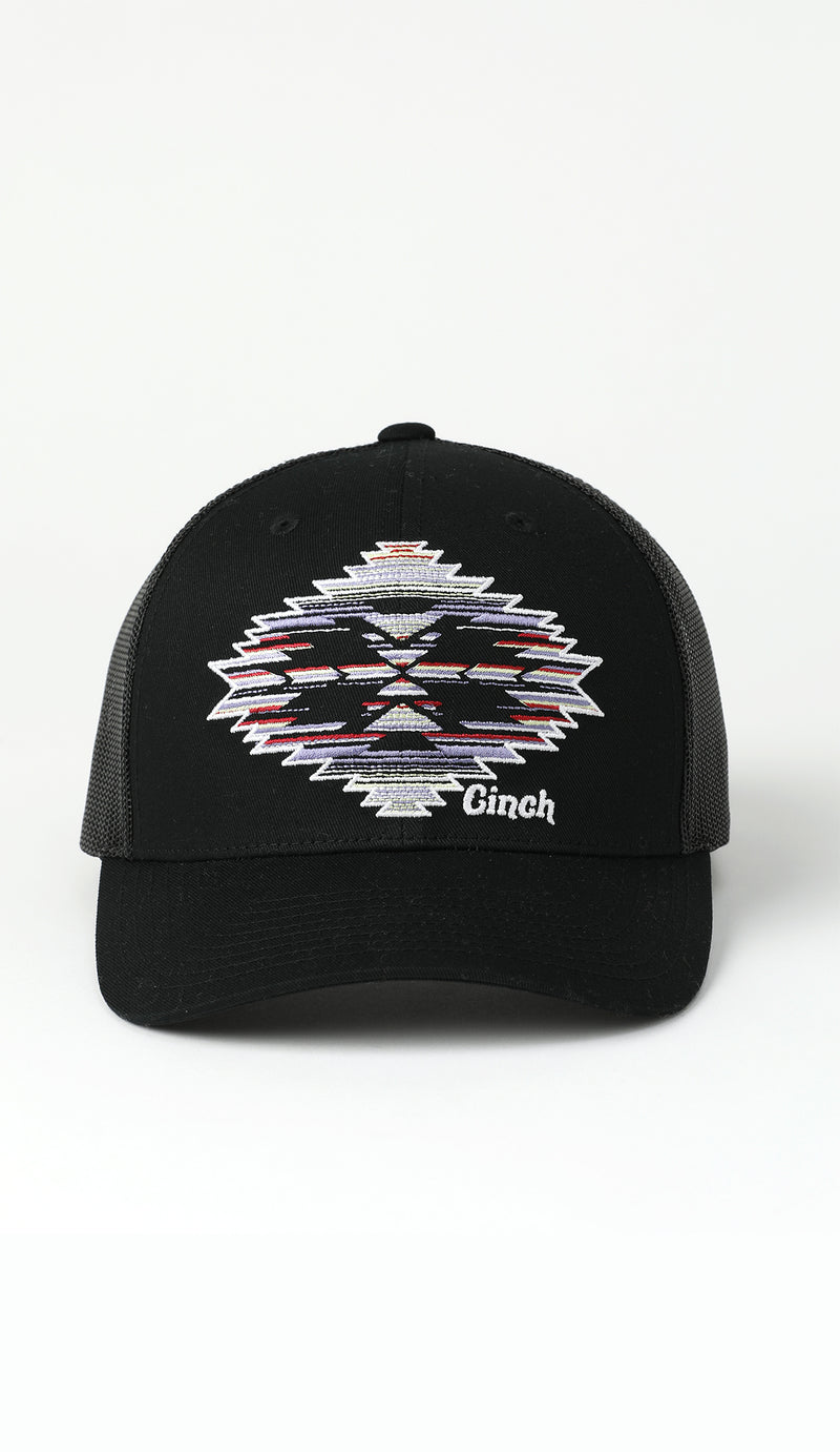 CLMHC7901019 Ball Cap Womens Cinch Trucker- Black Aztec