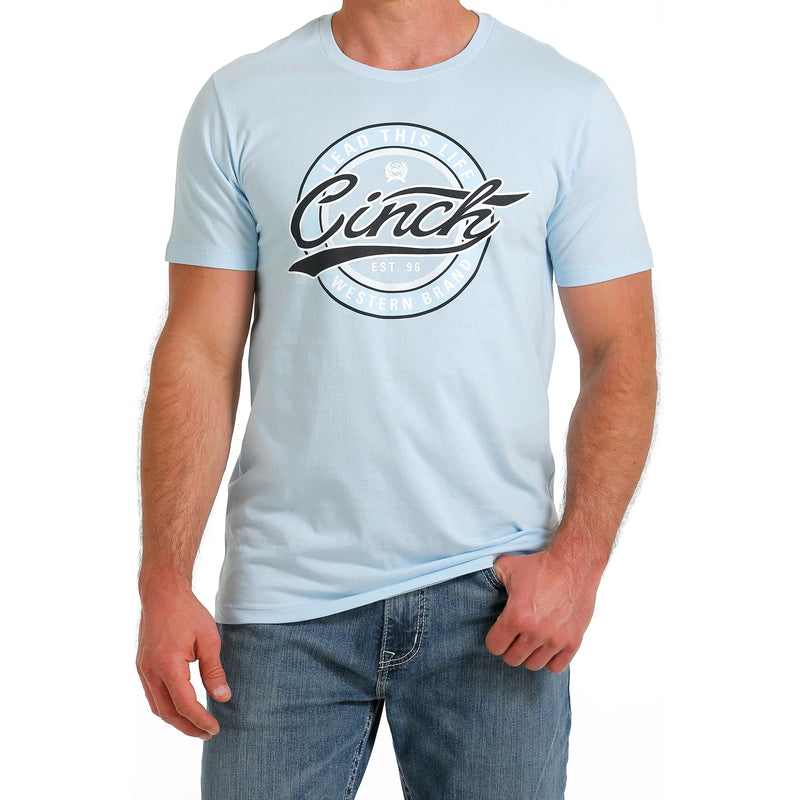 CLMTT1690580-Lght Blu Cinch T Shirt Mens S/S (Lead this life)