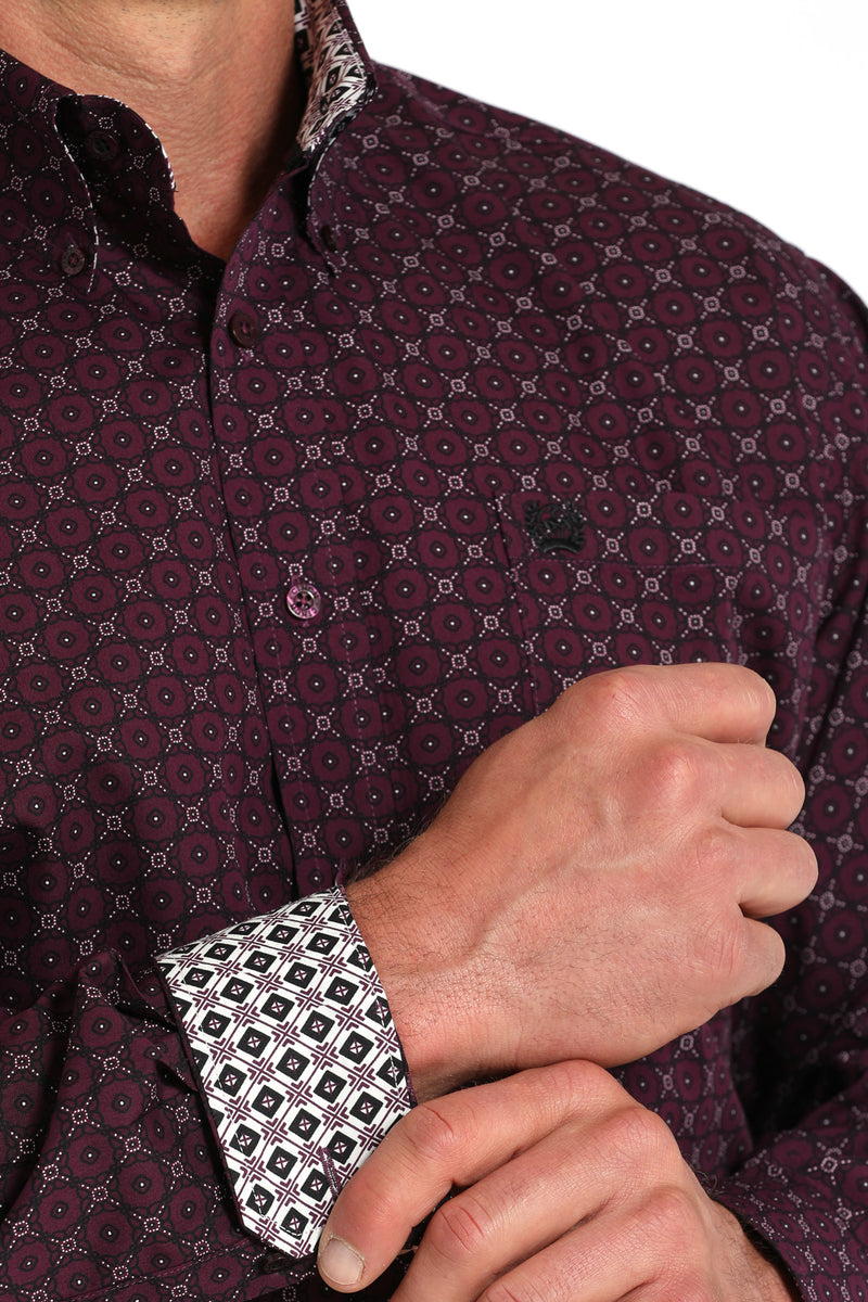 CLMTW1105918 Cinch Mens L/S Print - Purple