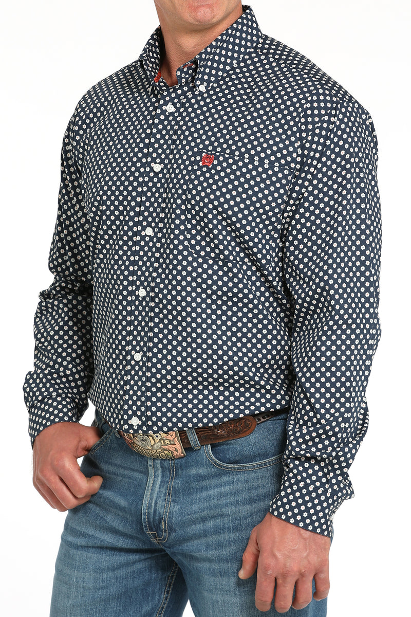 CLMTW1105939 Mens Cinch L/S Button- "Flower Pattern"