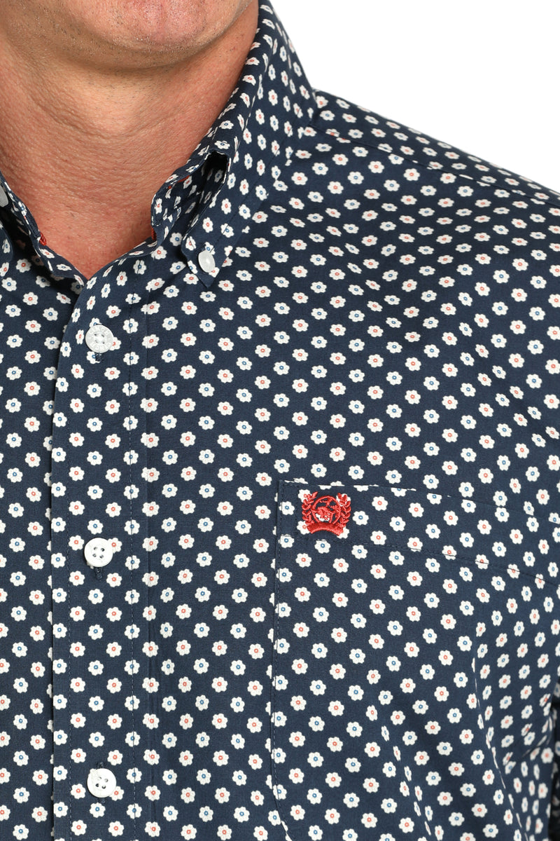 CLMTW1105939 Mens Cinch L/S Button- "Flower Pattern"