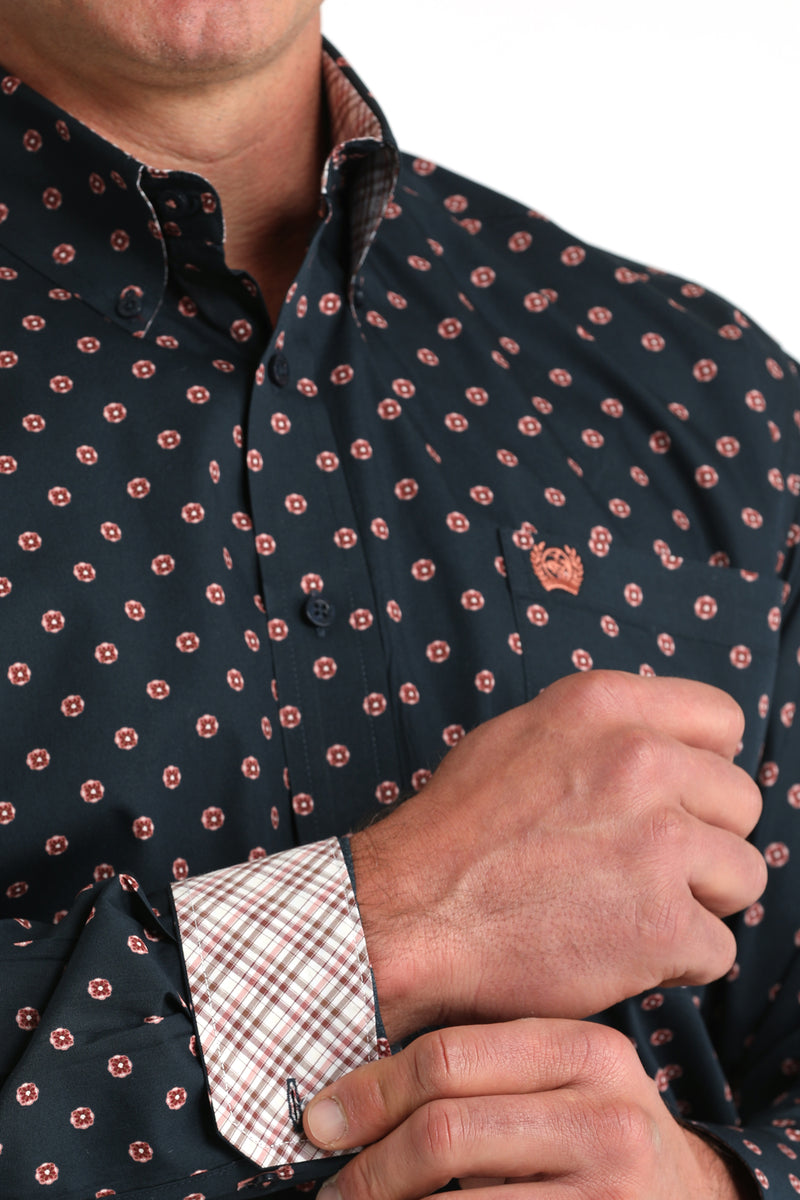 CLMTW1106018 Men's Cinch L/S Button- Small Flower Print
