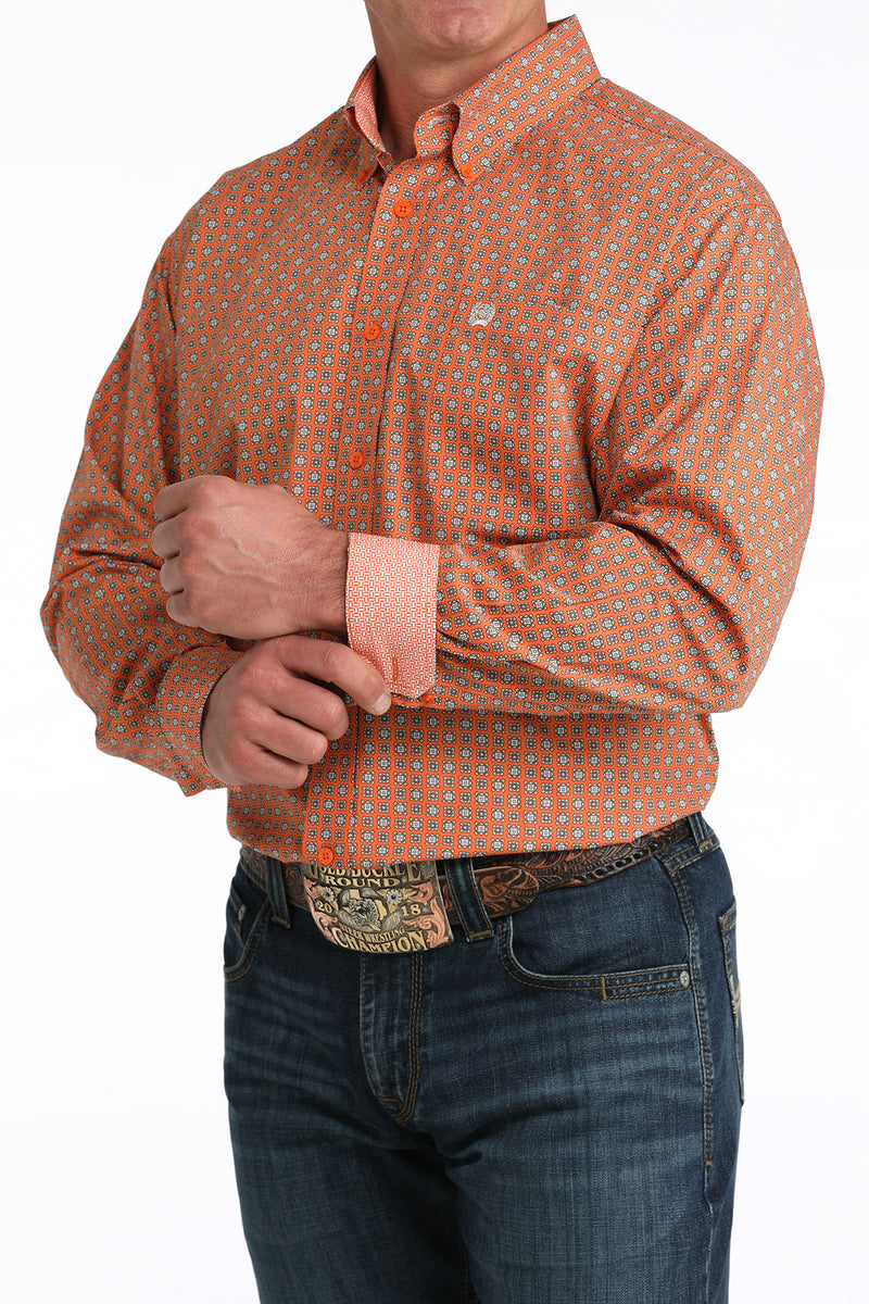 CLMTW1106057 Mens Cinch L/S Orange Print