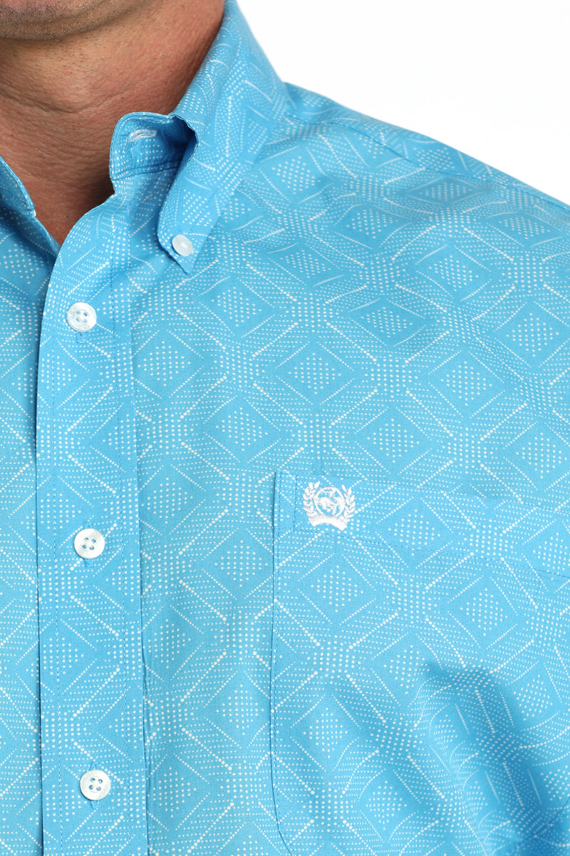 CLMTW1106086 Cinch Mens L/S Button- Blue Print
