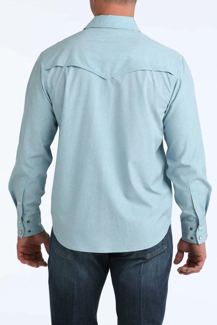 CLMTW1403006 Mens Cinch Camp L/S Snap Shirt Solid -Light Blue