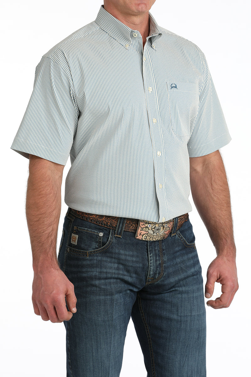 CLMTW1704166 Men's Cinch S/S Arena Flex- Blue Stripes